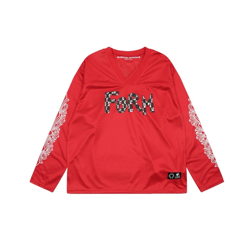Chrome Hearts Red Mesh Long-Sleeve Jersey